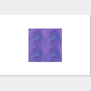 Purple Curls on a Pink and Blue Cloudy Background Posters and Art
